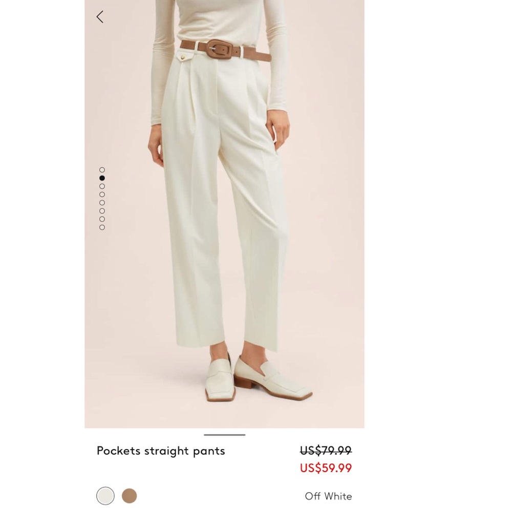 Mango Pocket Straight Pants (Size 1)